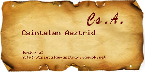 Csintalan Asztrid névjegykártya
